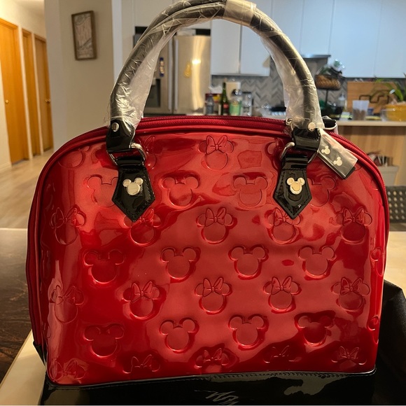 Disney Loungefly Minnie & Mickey Embossed Purse with Charm, Dust bag - Picture 2 of 10